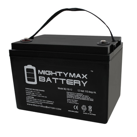 MIGHTY MAX BATTERY 12V 110AH SLA Replaces Solar Forklift Lighting Deep Cycle Battery ML110-1249